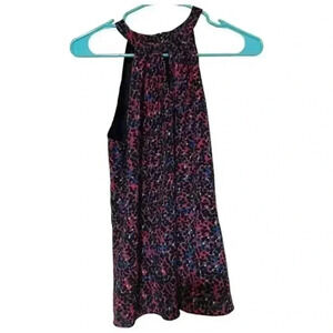 Ecru Women's Halter Blouse Mixed Print Sleeveless Zip Multicolor Size S
